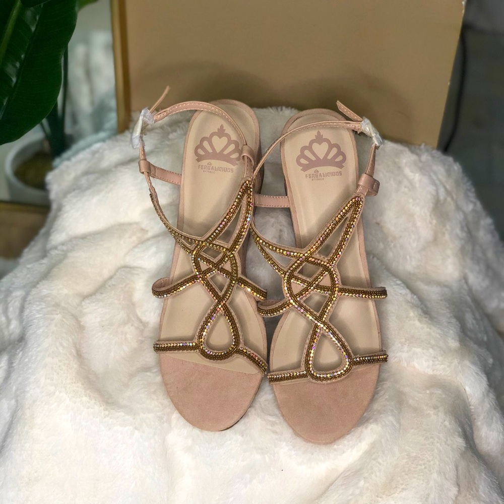 (Size: 9) FERGALICIOUS Embellished Platform Wedge